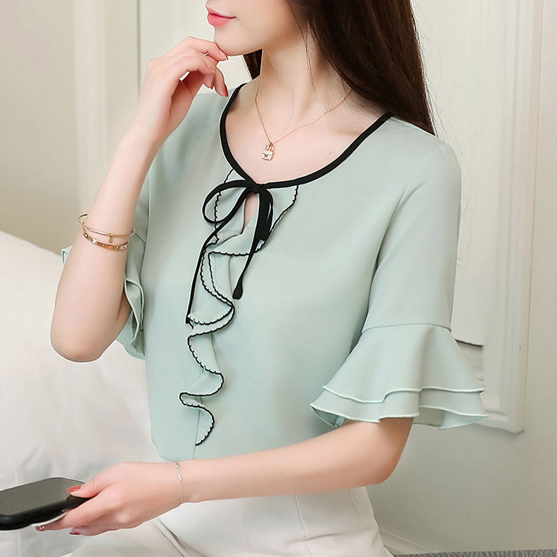 天呐!长这么大头次见这么好看的雪纺衫，难怪老公看的眼睛都亮了