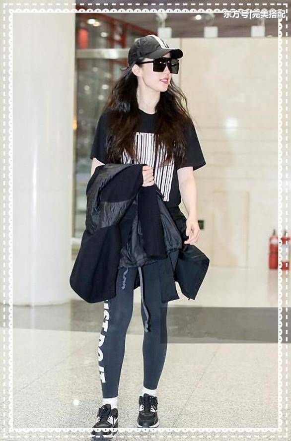 当刘亦菲和李菲儿同穿一件T恤衫，网友:再也找不到不减肥理由了