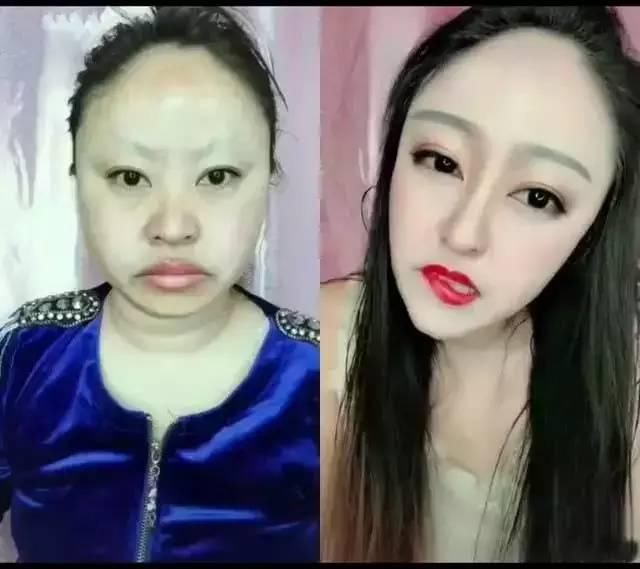 “夜店女王”回家卸妆前后对比照，果然不化妆的女人不是好女人