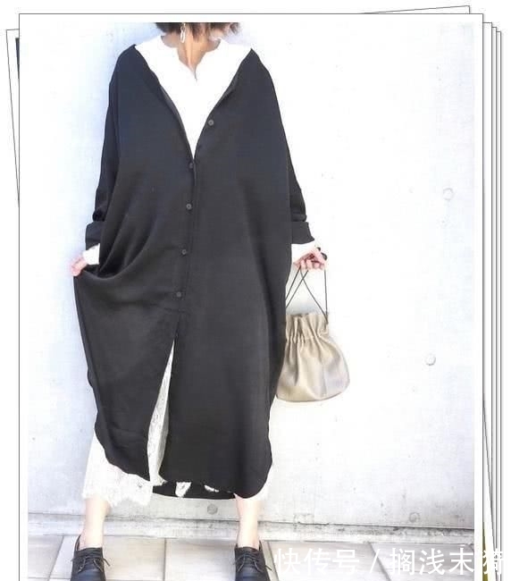 「春季造型」小黑裙别乱买!黑色衬衫连衣裙才更实用,24个春季日系造型示范