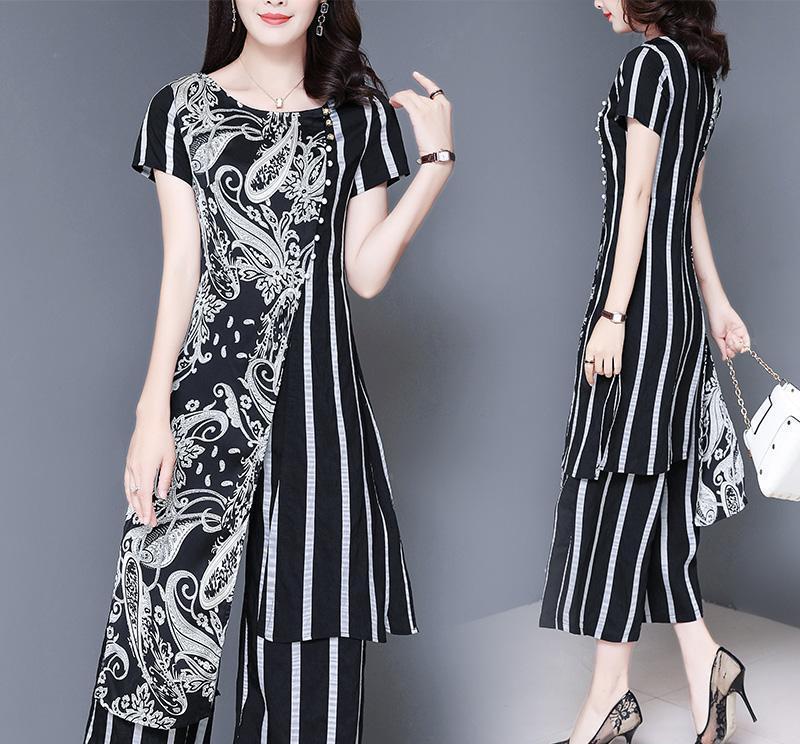 比旗袍还洋气的阔腿套装，47岁老婆一买7件，上班穿美的不重样