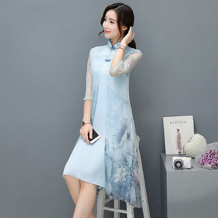没有好身材也能穿得漂亮，中国风改良旗袍连衣裙，更显得高贵迷人