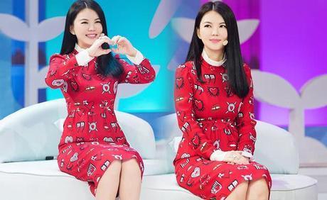 李湘这是瘦了多少?大红色露肩上衣也敢穿了,42岁直接嫩回24岁