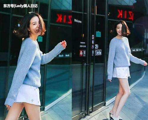 大长腿的造型很难凹吗？李溪芮实践告诉，开叉裙就能轻松做到