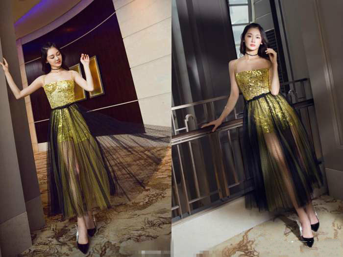 苗苗杨颖同穿大牌礼服，一个风尘一个名媛，没有对比就没有伤害