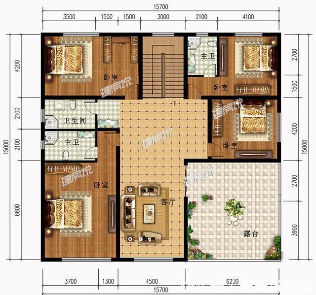 「平面布局图」江西农村35万建别墅,广东60万,福建100万,你觉得哪栋更值?