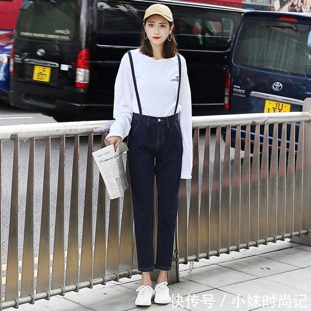 #随时#腿长不够穿搭来凑,减龄又甜美的背带裤,随时让你萌化