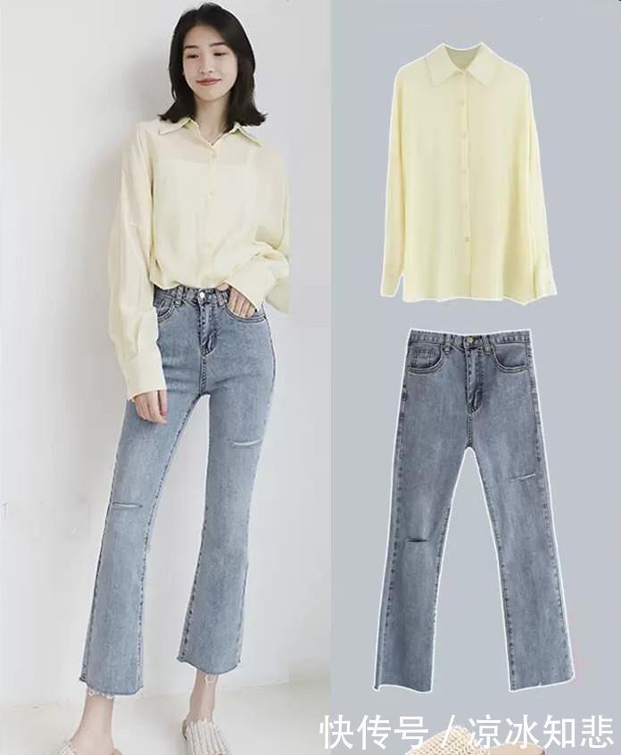 【LOOK】微喇叭牛仔裤穿搭LOOK,修饰好腿型又显瘦,尽显女性个性时髦范儿