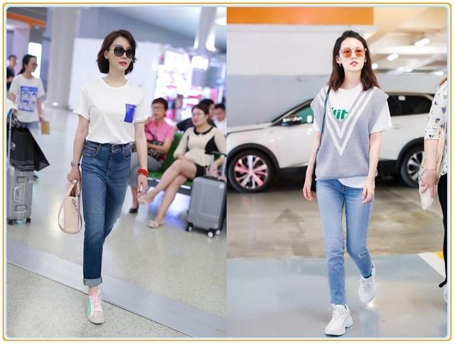 看了28岁李沁的仔裤，再看41岁陈数，网友：果然腿细就是资本！