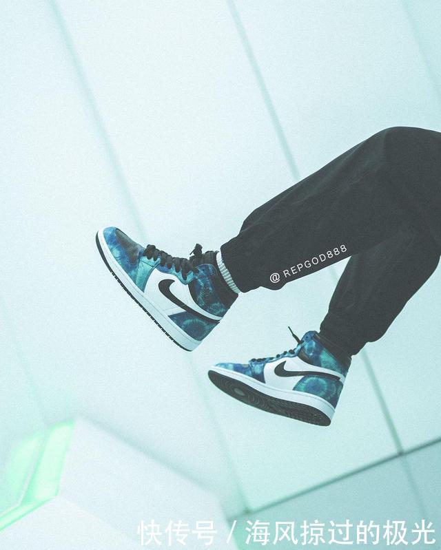  抢先@扎染Air Jordan 1上脚抢先看！神仙颜值，你说香不香