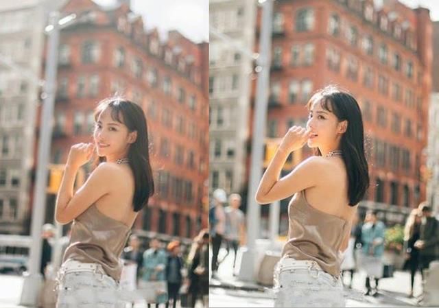 张嘉倪穿吊带背心出街，风一吹尴尬了，网友:看得我强迫症都犯了