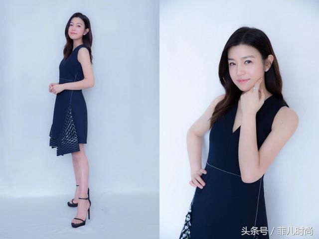陈妍希穿蓝色深V领礼服，显胖20斤不止，网友：这颜色不适合你！