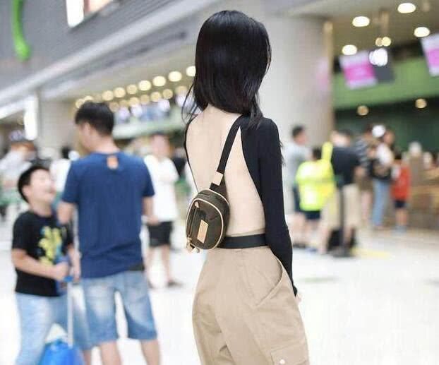 1米78的奚梦瑶只有98斤，难怪敢在机场这样肆无忌惮的大胆穿
