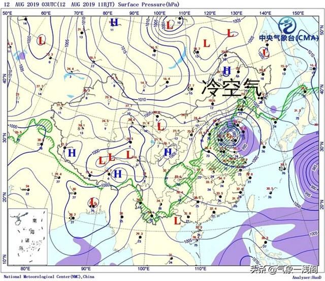 风王利奇马打转，北方冷空气助威，5省有暴雨，南方高温“抱团”