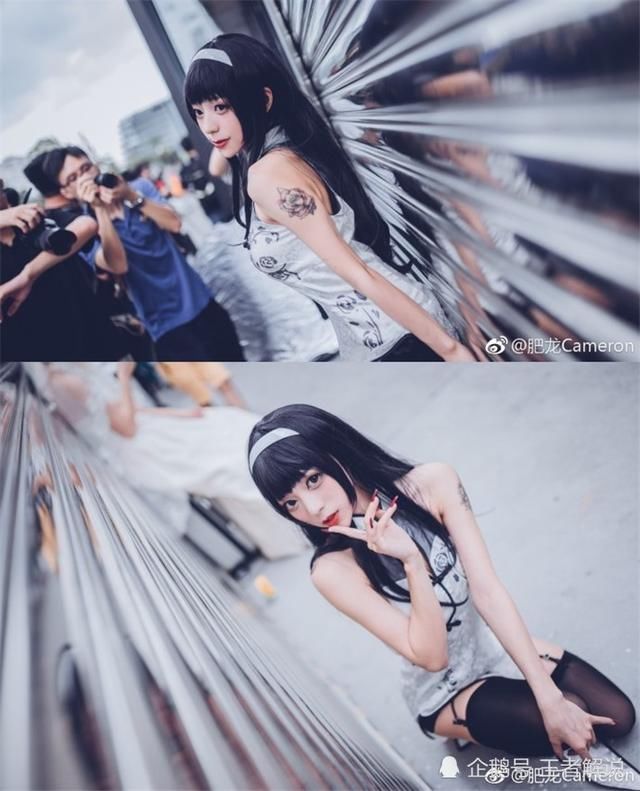 霞之丘诗羽！小姐姐黑丝白旗袍亮相街拍，你确定不来看看