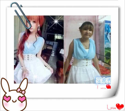 让人“吐血”的买家秀：图2萝莉秒变大妈，图3输在身材，最后一个