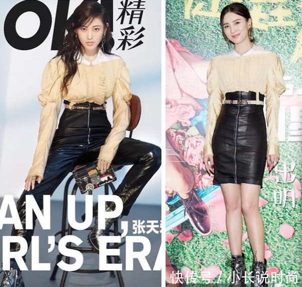 江疏影白百何穿同件牛仔裙,相差两岁,一个似少女,一个像大妈!