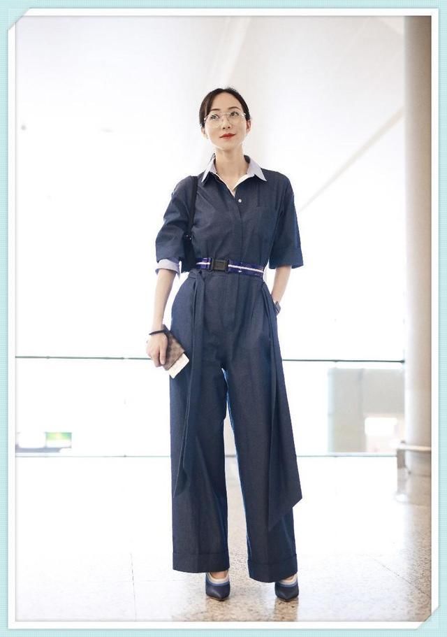 当171沈梦辰和170韩雪同穿工装连体裤，网友:谁谎报身高一目了然