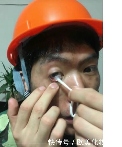 工地小伙自学化妆，化妆前后判若两人