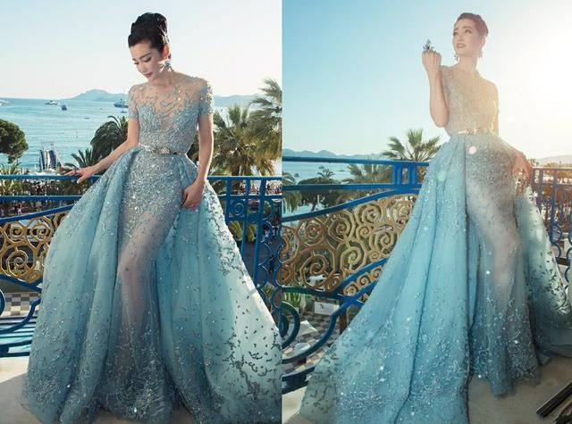 李冰冰裙子开叉到大腿根，竟还敢大步走，网友：真不怕走光吗？