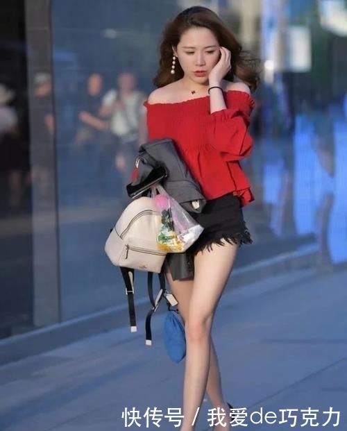  气质■个性时尚的代表，红色上衣搭配短裤，彰显东方女性成熟气质美