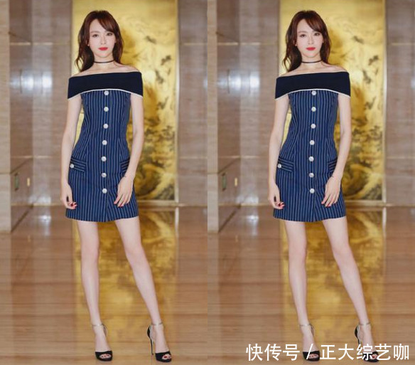 唐嫣和蜡像甜蜜合照，腿真的有点“吓人”，男人看了都要怀疑人生