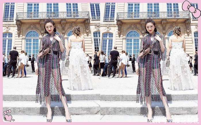 景甜巴黎时装周穿镂空裙装, 网友: 她穿就对了, 别人穿就成渔网了