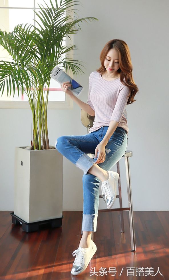 百搭美人|韩国气质牛仔裤美女