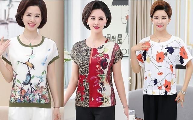  [阔腿裤]妈妈们春季怎么穿更显女人味?修身印花T恤打底衫,减龄时尚大气...