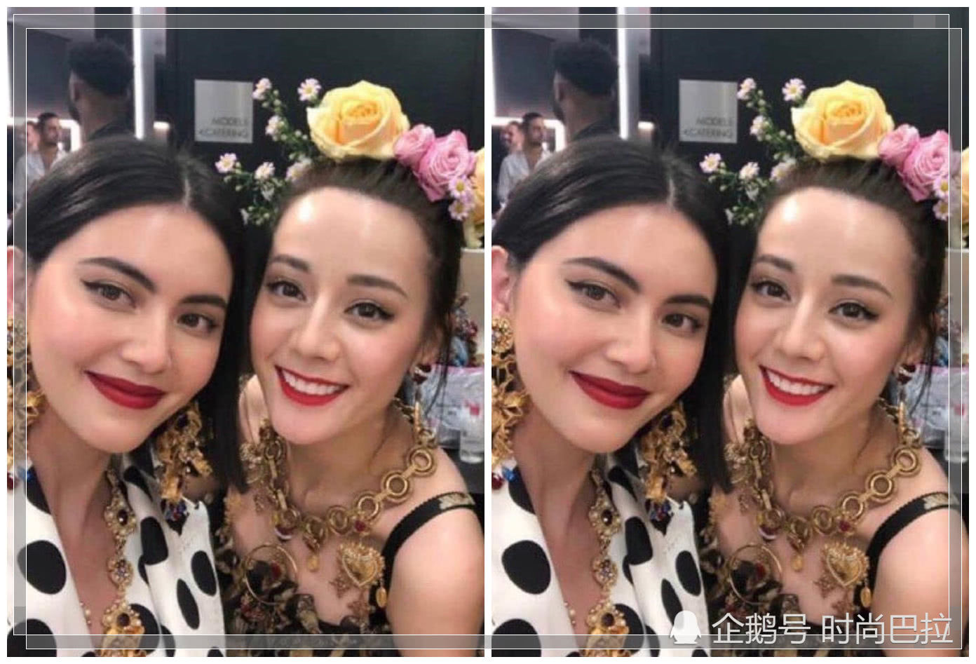 网友晒迪丽热巴和Mai合照，路人镜头下暴露了胖迪“真正颜值”