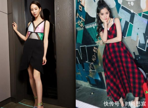 18岁欧阳娜娜和36岁张钧甯穿吊带裙，一个胜年龄，一个胜气质