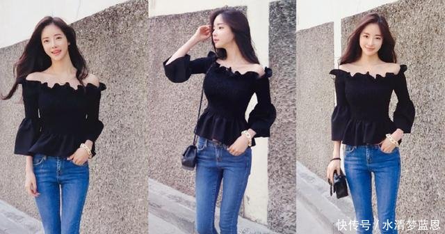 18年流行穿紧身牛仔裤，搭配各种黑色上衣，保证你美爆秋冬！