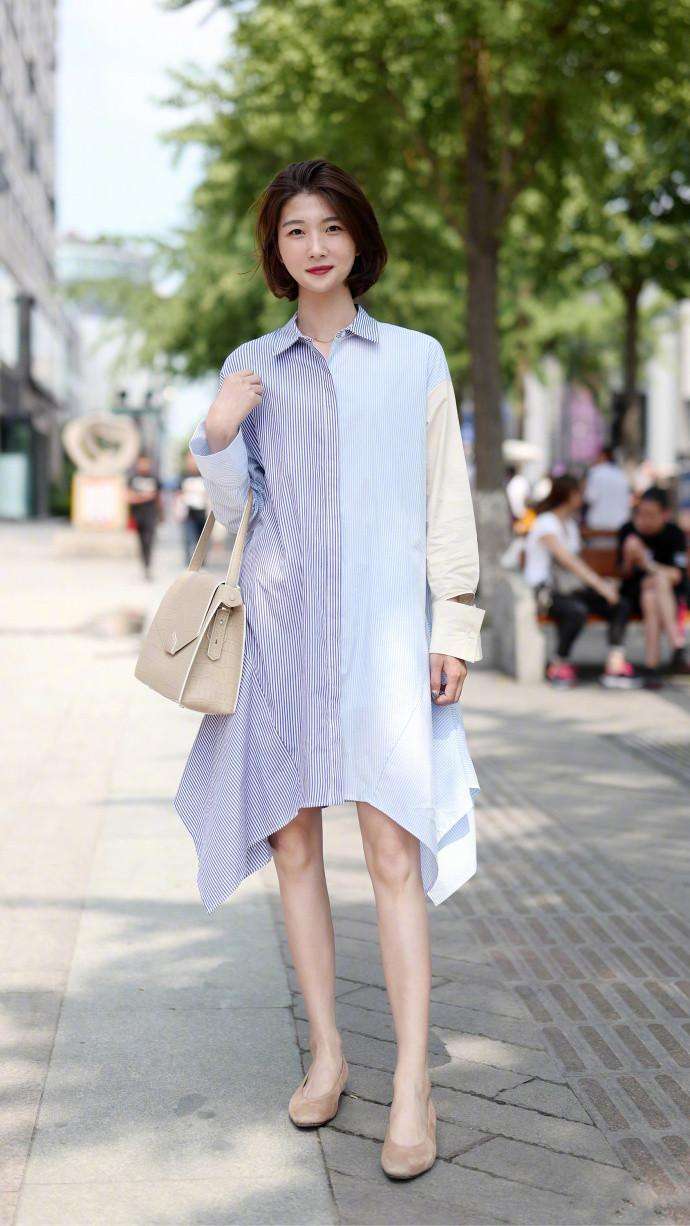 杭州街拍, 清凉夏日穿淡色会让人看上去更加舒适