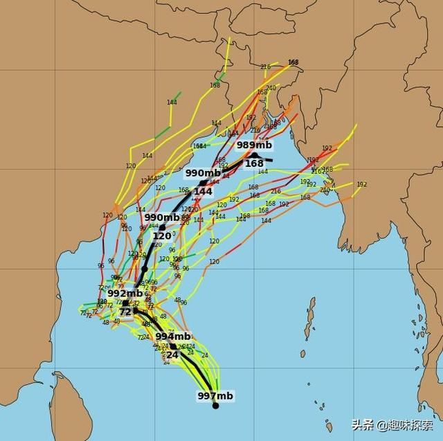印度洋气旋风暴法尼加强了！5月3日有望达到15级，相当强台风