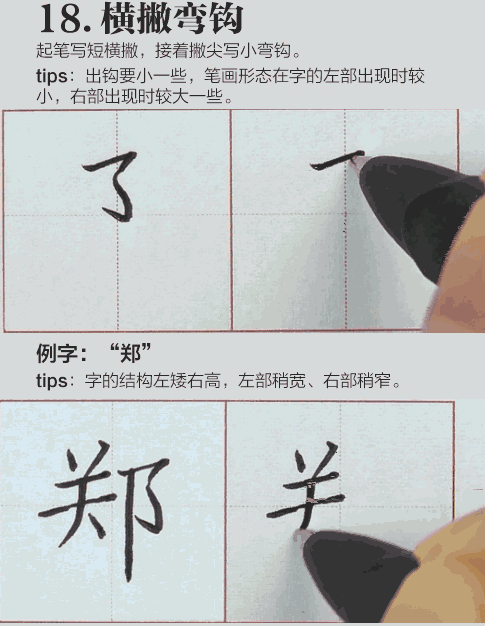  『笔画』32种硬笔楷书基本笔画，手把手教你学（动图）
