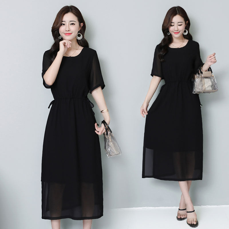 迷人身材穿出来，雪纺连衣裙，独特的风情，丰满女人穿上超亮眼