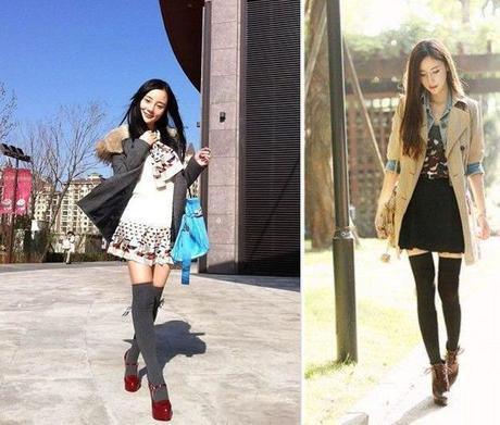 长筒袜配高跟鞋从街拍到舞台，从路人到明星，从内地到巴黎都有了
