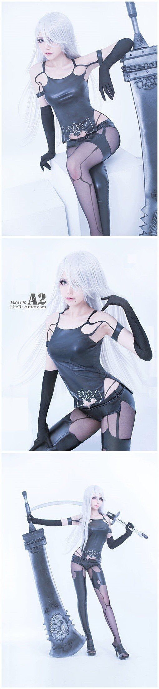 妹子Cos《尼尔》A2和2B美照 穿紧身衣展示火辣身材