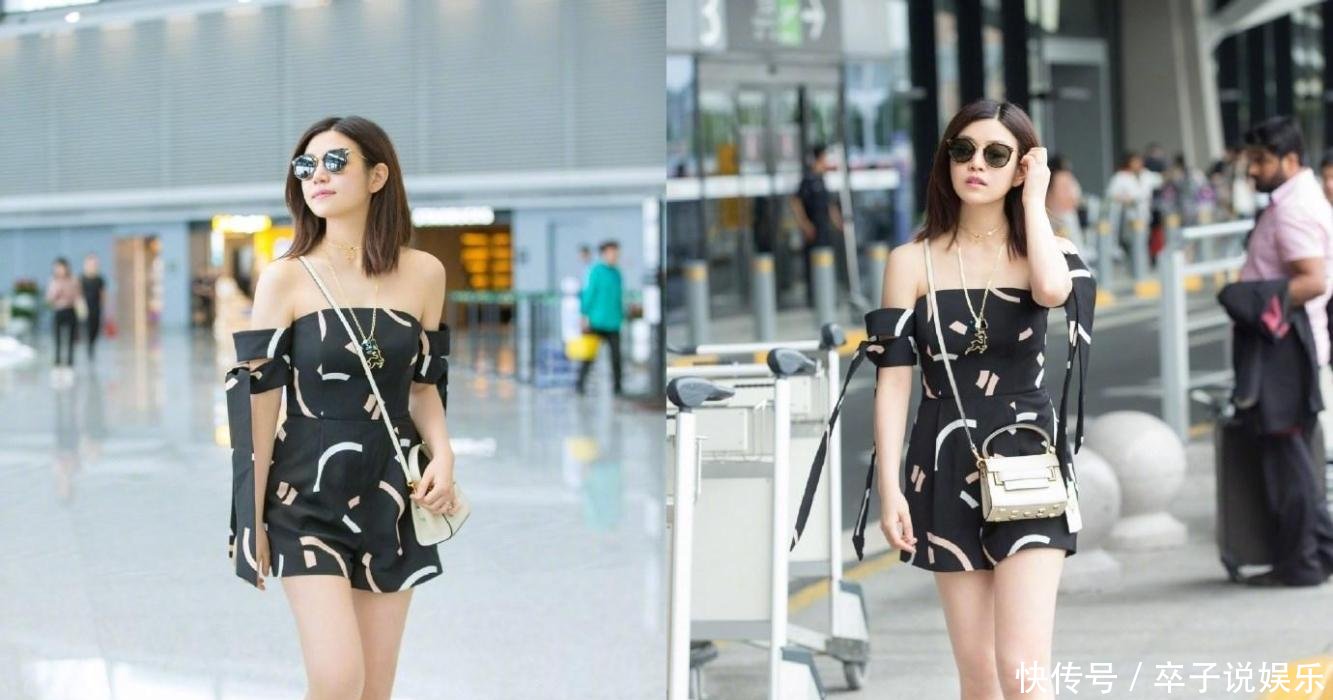 陈妍希这抹胸裙的长度好尴尬, 网友: 竟也敢穿出门