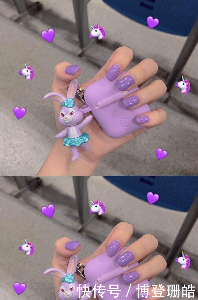  女生：手不白的女生，试试今年流行的“香芋紫美甲”，高级又显白！