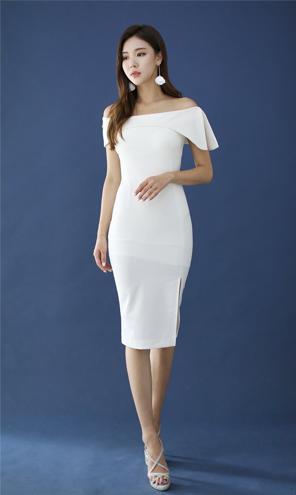 拉姆西雨黯平肩及膝衣裙