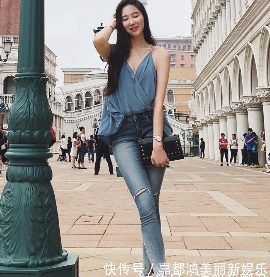 【美女】牛仔裤美女各种流传的前沿潮流,体现出了绝代佳人的格调