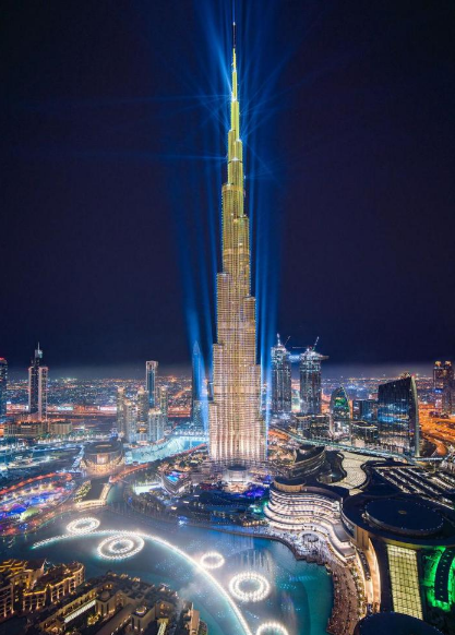 世界上最震撼的灯光秀,照亮整个夜空,土豪的世界我们不懂!