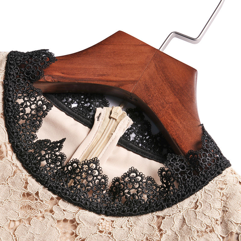 上身效果非常完美的蕾丝连衣裙，做工精致，特有女人味