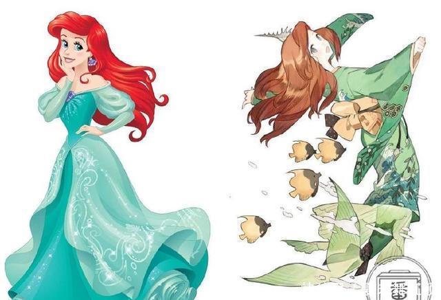 当迪士尼公主们穿上和服后，白雪公主变东方美人，艾莎仙气十足！