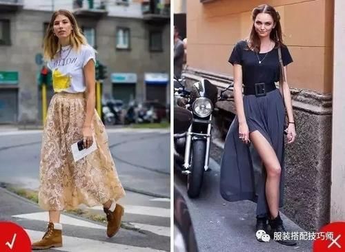 微胖女孩搭配秘籍，T恤+裙子让你美出新高度！