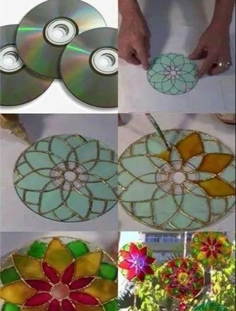  [手工]旧光盘和毛线钩针结合！DIY手工变废为宝，光盘旧物改造教程合集