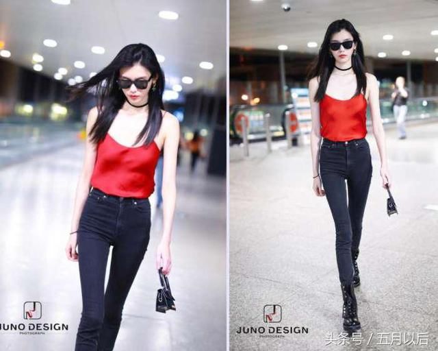 奚梦瑶真敢穿!这上衣的吊带都快比绳子还细了，网友:不怕断掉?