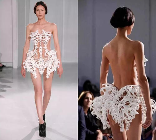 模特穿上3D打印的裙子,人生路像是开挂了一样,网友:时尚界的海鲜!