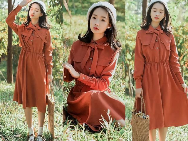 秋天适合穿什么裙子？选这5条衬衫连衣裙穿，最美了！